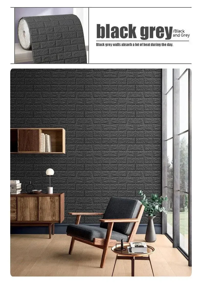 70 cm x 1/5/10 m 3D-Tapete, Dekoration, selbstklebend, antiker Schaumstoff, Ziegelstein-Tapete, Wohnzimmer, Schlafzimmer, wasserdichter 3D-Wandaufkleber