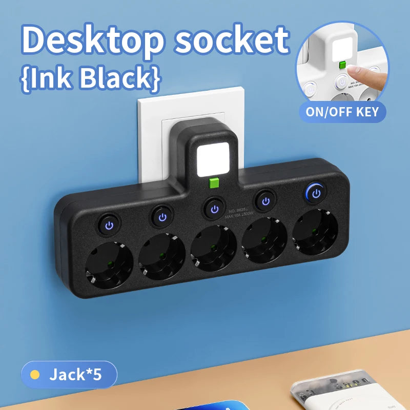 EU-Stecker, Steckdose, 5 Steckdosen, Steckdose, kein Verlängerungskabel, mit oder ohne ihn, USB-Typ-C-Anschlüsse, zwei Spezifikationen