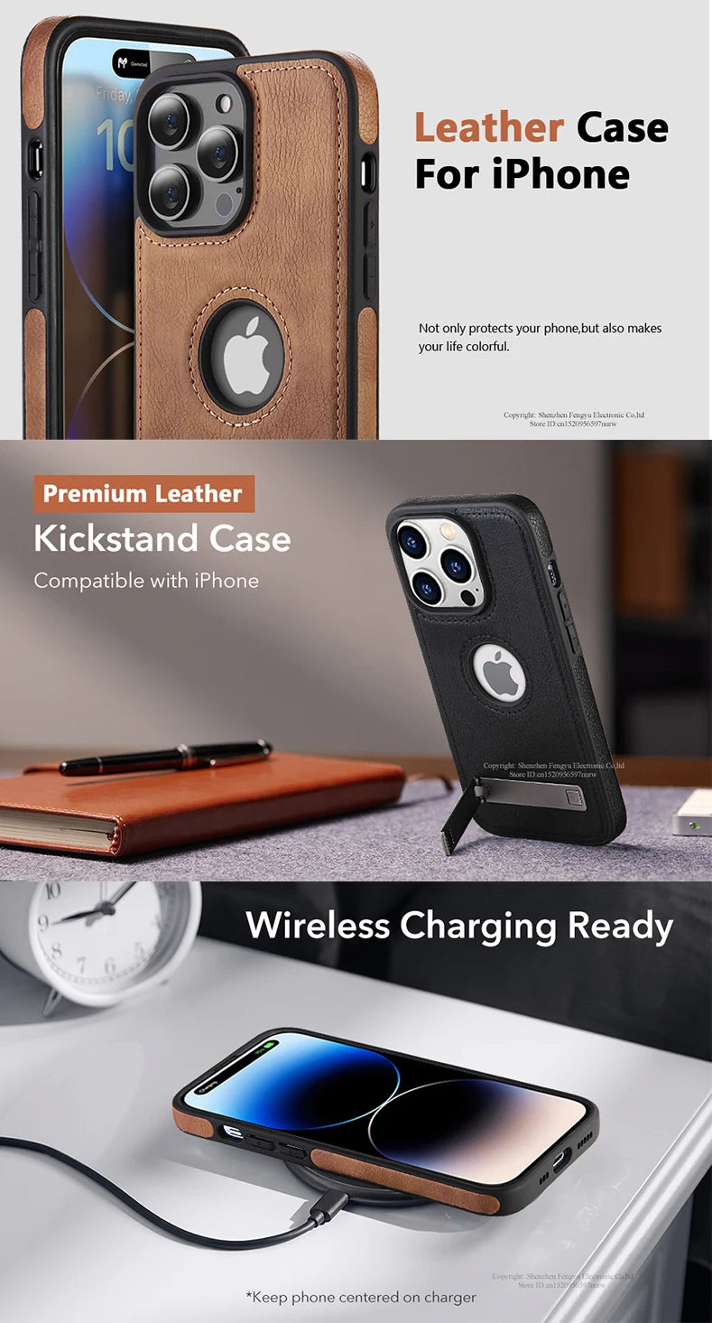 Luxus PU Leder Handyhülle mit Standfuß für iPhone