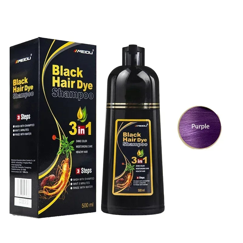 Haarfärbe-Shampoo Grau zu Schwarz - Natürliche Coloration 100ml/500ml