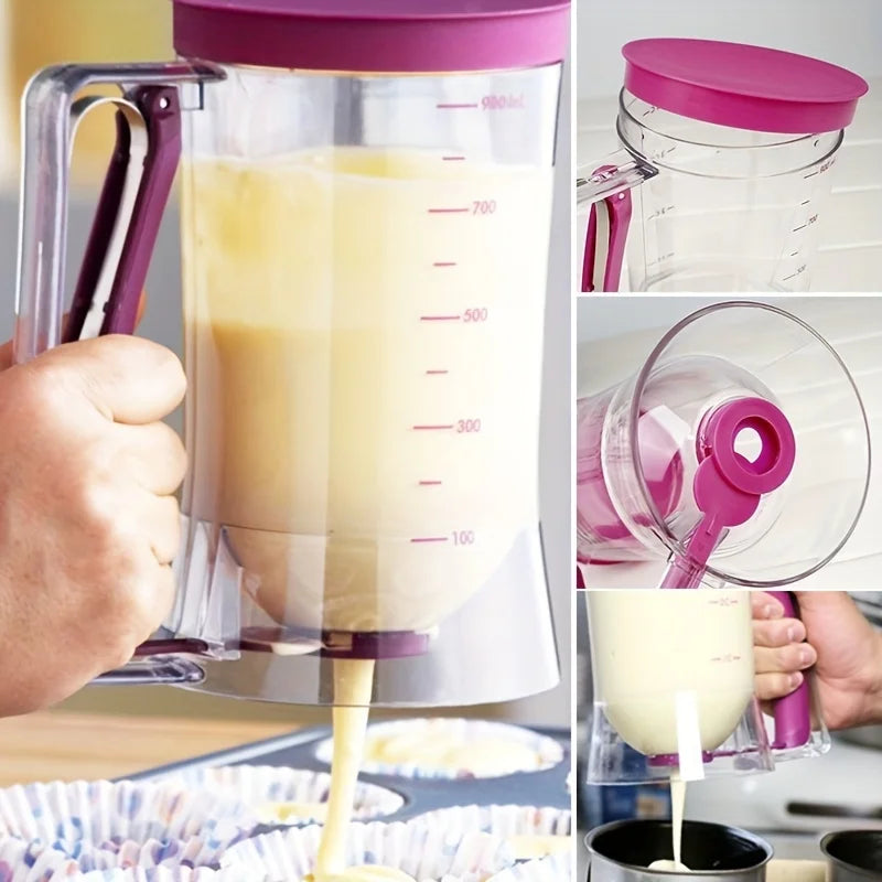 900ml Teigspender (1 Stück) – Mit Messskala & Auslauf – Ideal für Pfannkuchen, Cupcakes & Kekse – Spülmaschinengeeignet - FUXL-Shopify