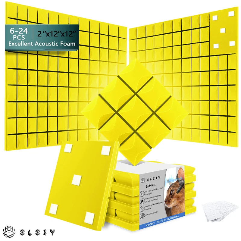 6/12/24 Stück Akustikpaneele selbstklebend – Schaumstoff zur Schalldämmung - FUXL-Shopify