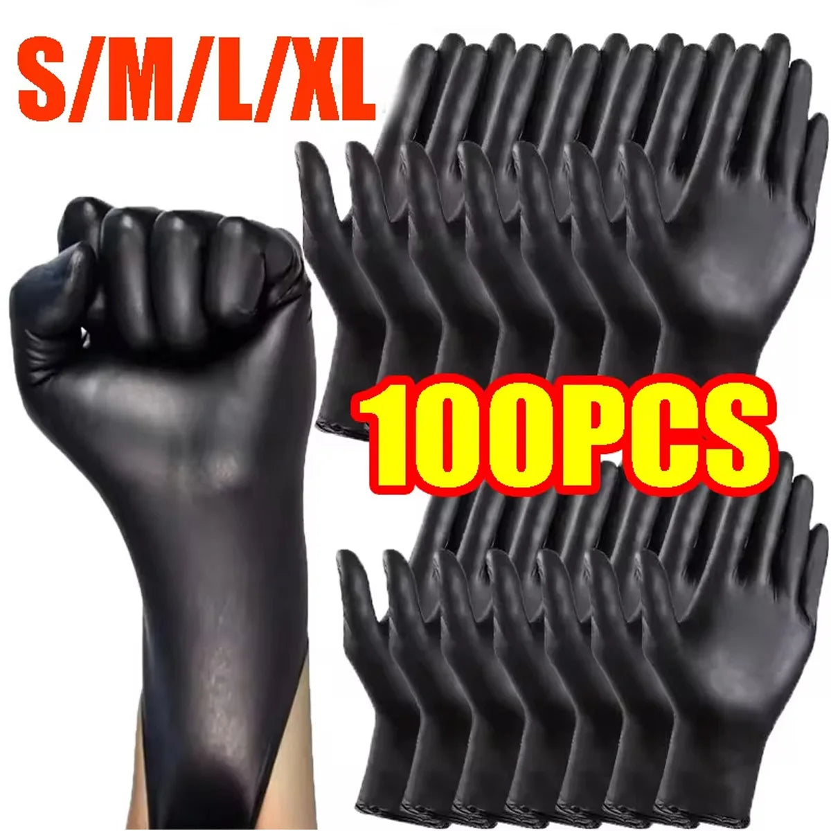 Schwarze Einmal-Handschuhe – Latexfrei für Küche & Industrie