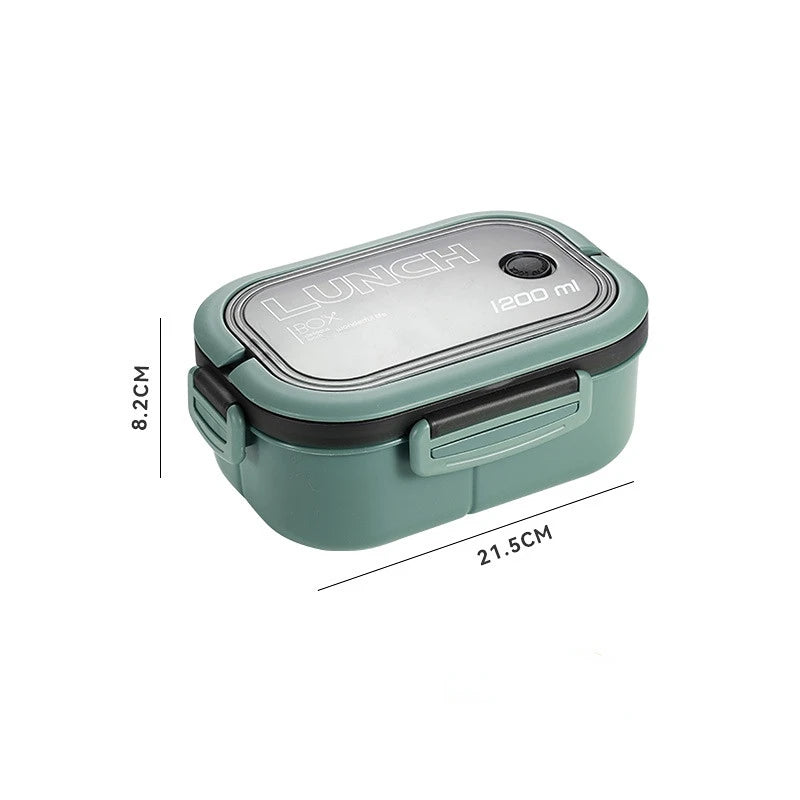 1200ml 2-lagige Bento-Brotdose mit Löffel gabel, tragbare auslaufsichere Büro camping für Kinder mit hoher Kapazität