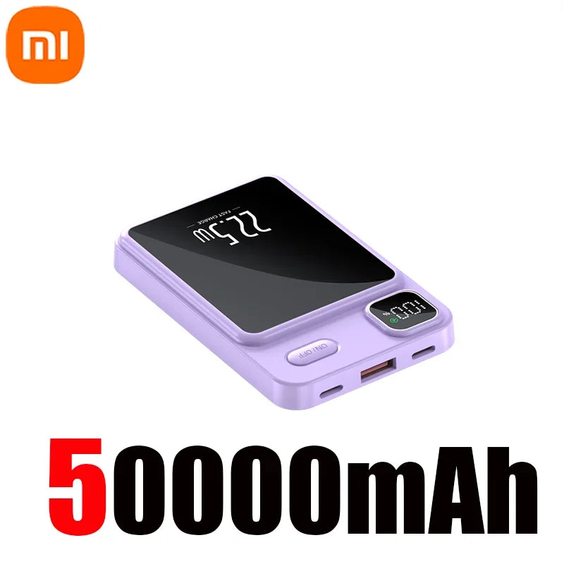 Xiaomi 50000mAh Magnetische Power Bank – Kabelloses Ladegerät mit MagSafe, Schnellladung für Android & iPhone 14/15