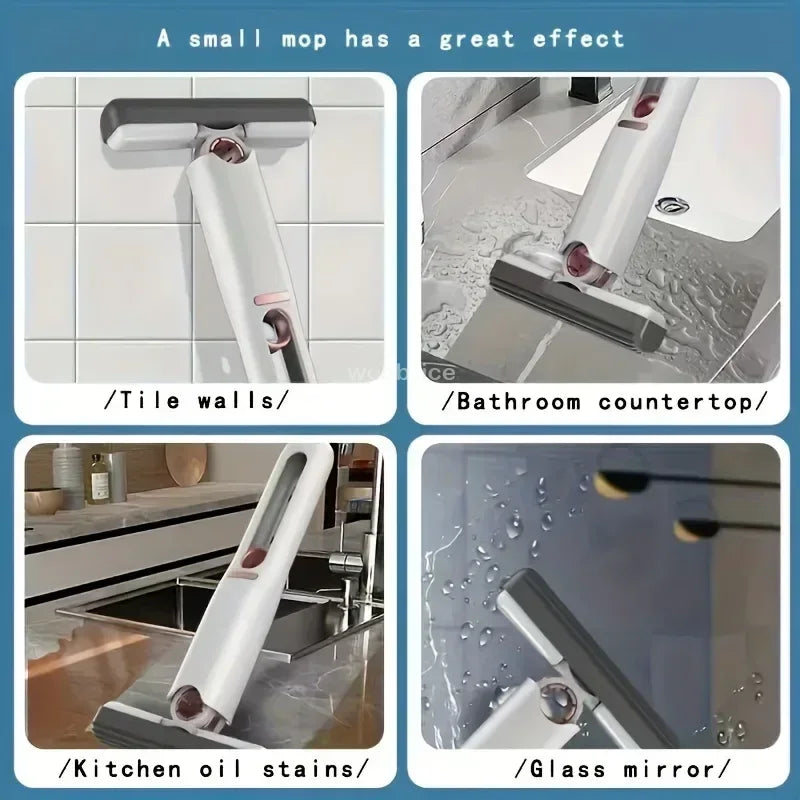 Schwamm Stroh Reinigung Kleine Reiniger Mini Mopp Leistungsstarke Squeeze Falten Hause Selbst-quetschen Boden Waschen Mops Saubere Werkzeuge