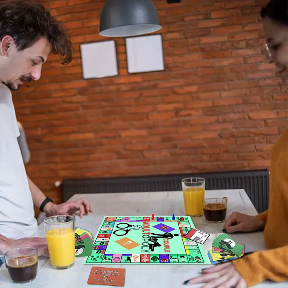 Adultopoly-Brettspiel für Paare, Opoly-Brettspiel für Erwachsene, tragbares Paarspiel, Unterhaltungsbrettspiel, Valentinstagsgeschenke für Sie und Ihn