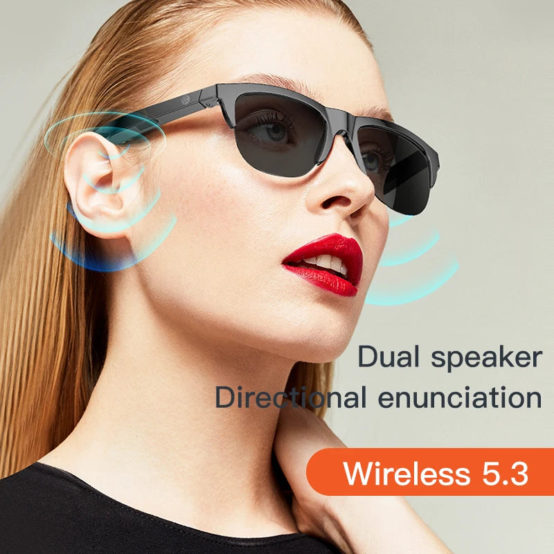 Intelligente Bluetooth-Brille auf Touch-Basis mit Knochenleitung für Outdoor-Sportanrufe, Sonnenbrillen, kabellose Business-Kopfhörer