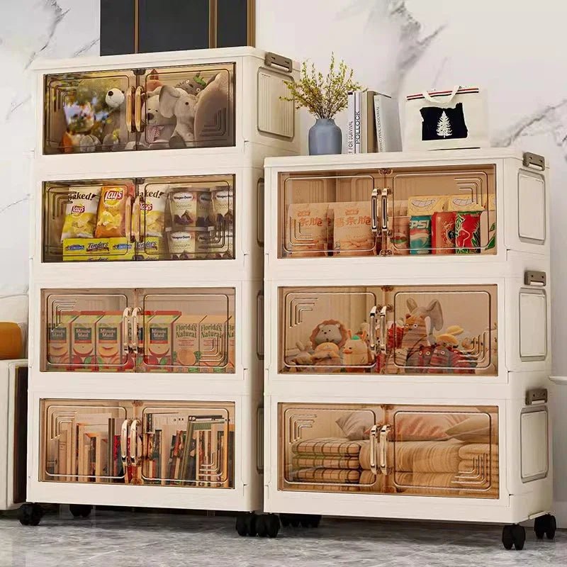 45/55/65 cm Länge, zusammenklappbarer Multifunktions-Aufbewahrungsschrank, Kleinigkeiten-Schrank, großes Fassungsvermögen, staubdichter Kleiderschrank