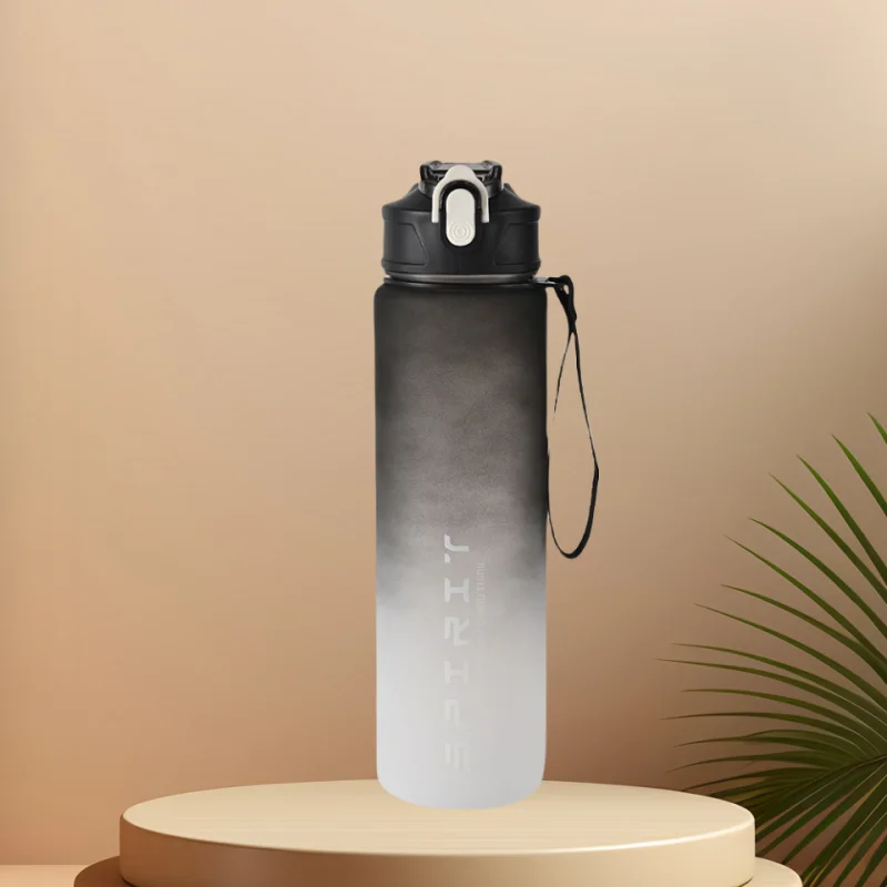Sportwasserflasche mit zeitverfolgendem Strohhalm, auslaufsicherer, verriegelbarer Klappdeckel für einfaches Tragen, ideal für Outdoor-Abenteuer