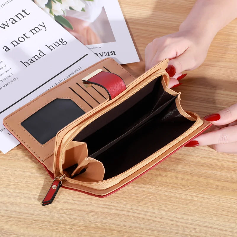 Frauen Brieftasche PU Leder Geldbörse Weibliche Lange Brieftasche Gold Hohl Blätter Beutel Handtasche Für Frauen Geldbörse Karte Halter Kupplung