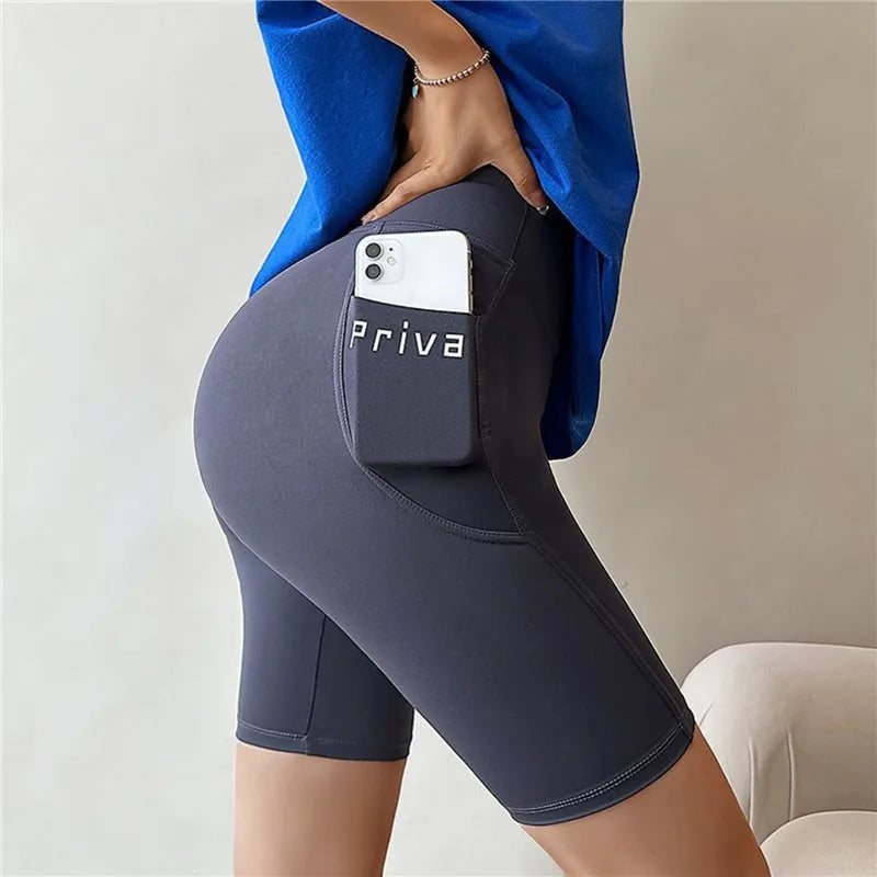 Frauen Yoga Sport Shorts Hohe Taille Fitness Shorts Casual Streetwear Kurze Hosen Weibliche Enge Shorts Für Damen Workout Hosen