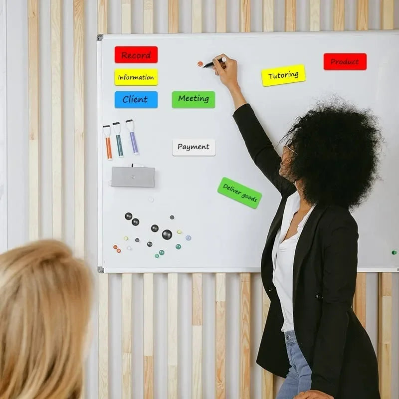 50/5 Stück magnetische, trocken abwischbare Etiketten – Whiteboard-Namensaufkleber für Kühlschrank, Büro, Schule & Zuhause – flexibel & wiederverwendbar