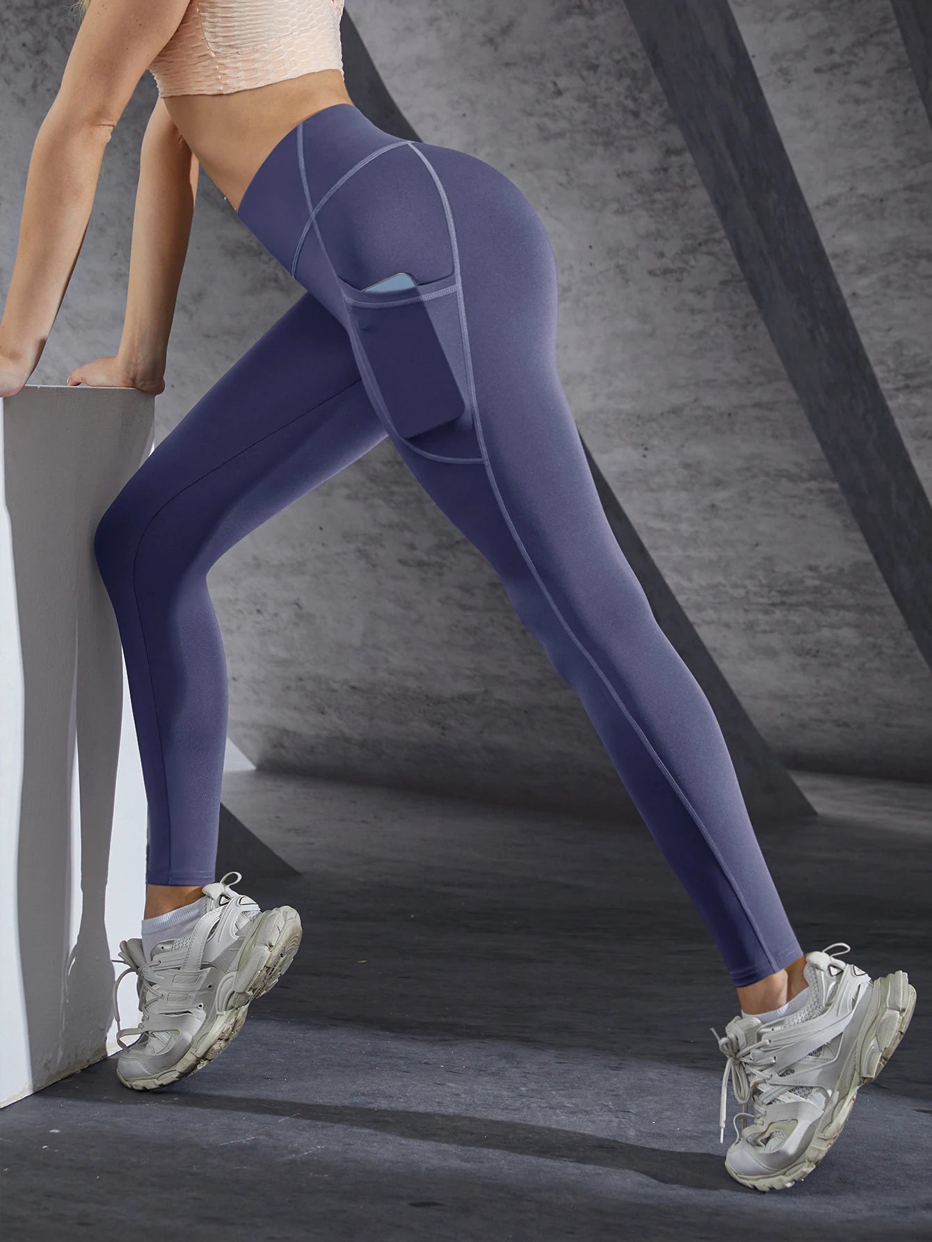 Neue Hohe Taille frauen Leggings Stretch Yoga Hosen Strumpfhosen Mit Taschen Push-Up Fitness Laufsport Einfarbig Hosen