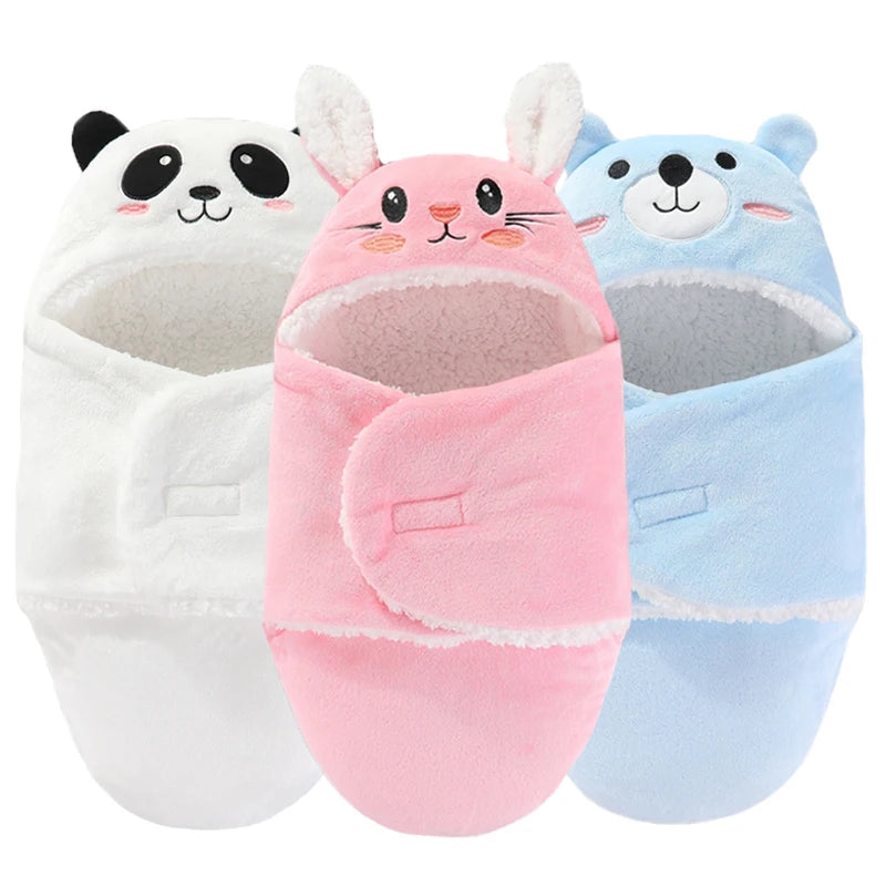 Weiche Babyschlafsäcke, warm, für Herbst und Winter, Wickeldecken für Neugeborene, Cartoon-Kokon für Babys, Flanell-Babyschlafsack, 0–9 Monate - FUXL-Shopify