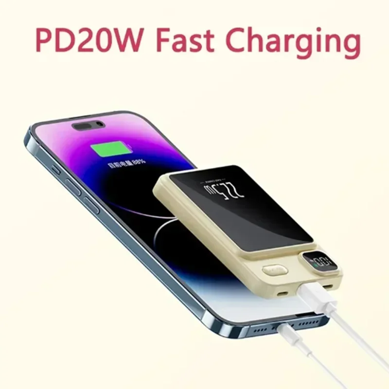 Xiaomi 50000mAh Magnetische Power Bank – Kabelloses Ladegerät mit MagSafe, Schnellladung für Android & iPhone 14/15