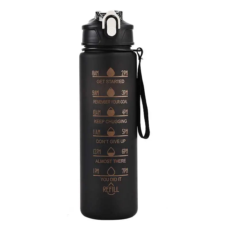 Sportwasserflasche mit zeitverfolgendem Strohhalm, auslaufsicherer, verriegelbarer Klappdeckel für einfaches Tragen, ideal für Outdoor-Abenteuer