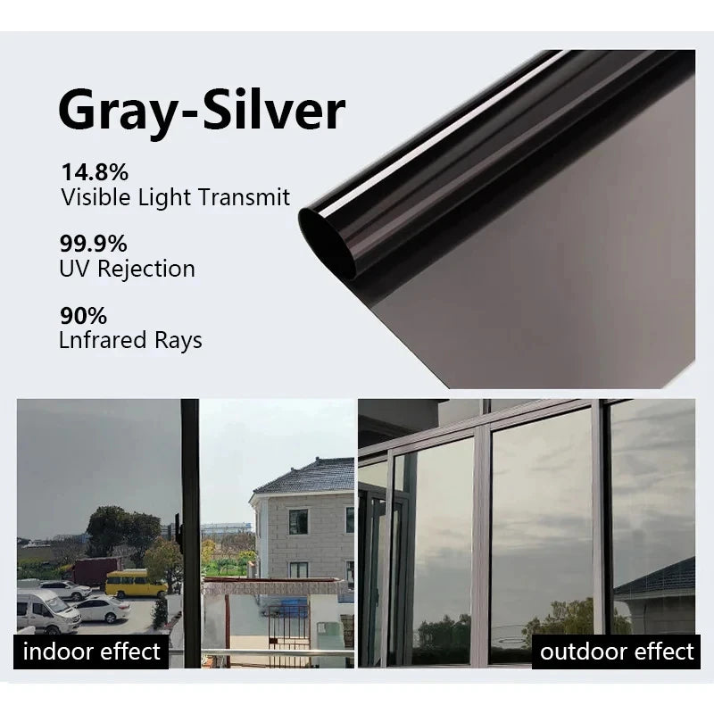 Fenster-Sichtschutzfolie 60–90 cm – Einweg-Spiegelfolie aus Vinyl, nicht klebend, Anti-Look & UV-Schutz – Glasaufkleber als Rolle für Zuhause & Büro