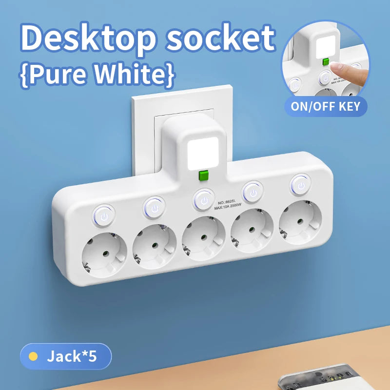 EU-Stecker, Steckdose, 5 Steckdosen, Steckdose, kein Verlängerungskabel, mit oder ohne ihn, USB-Typ-C-Anschlüsse, zwei Spezifikationen