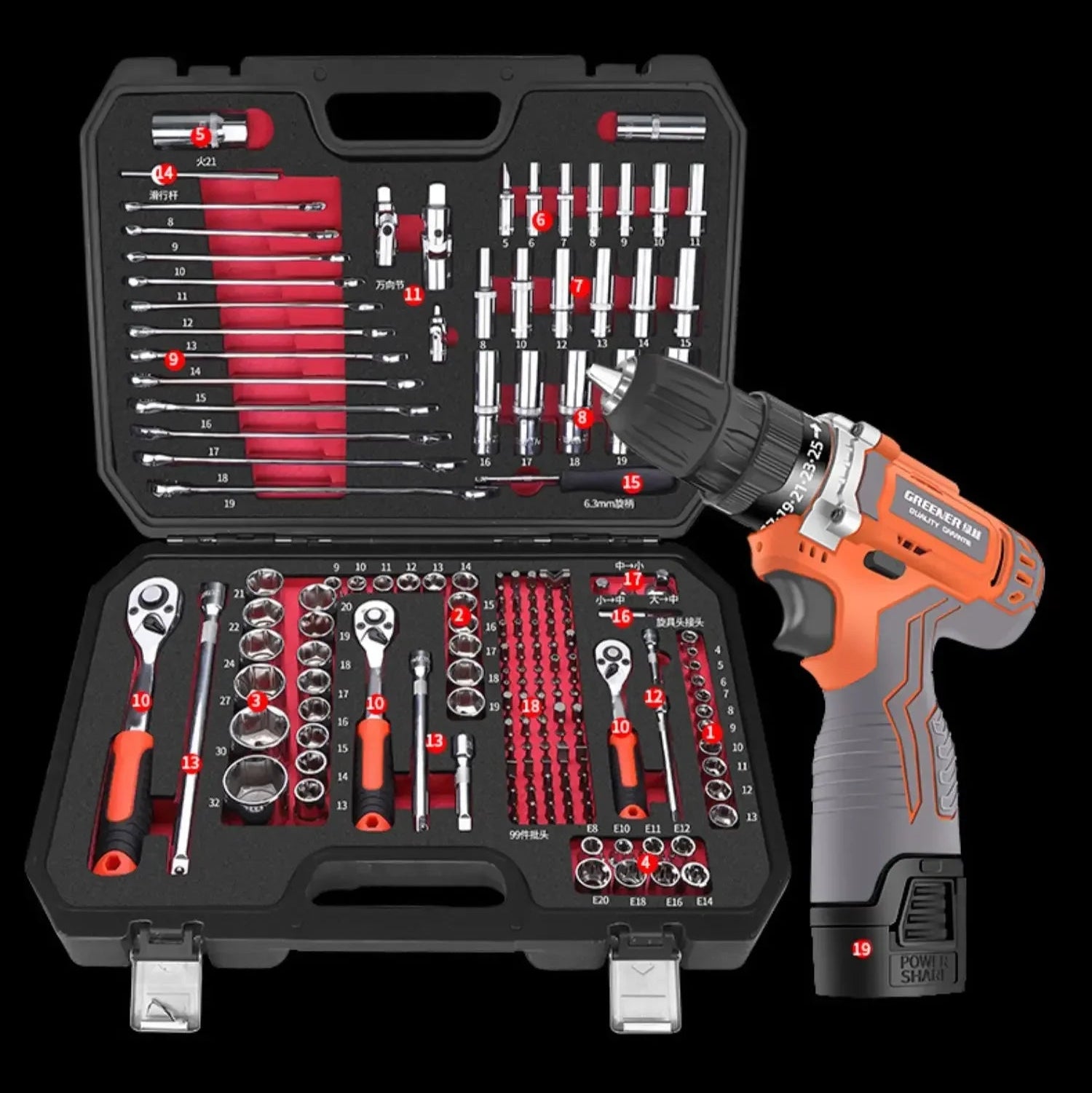 Auto Reparatur Werkzeuge Box Sets Elektriker Spanner Anti-fallen Fall Wasserdicht Stoßfest Sicherheit Teile Organizer Anti-herbst Toolbox - FUXL-Shopify