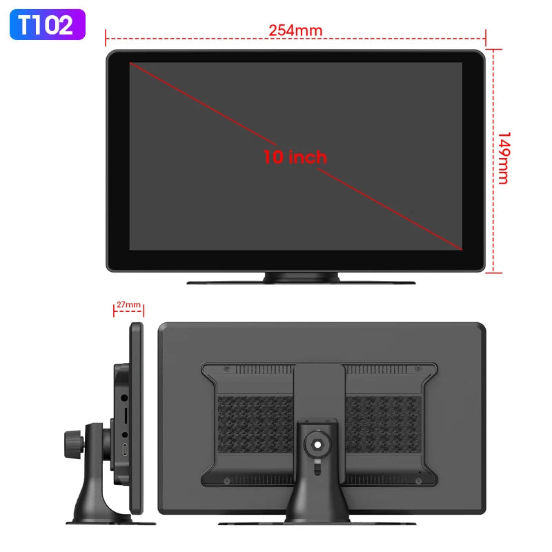 JMCQ 10-Zoll-Carplay-Auto-Smart-Screen-Multimedia-Video-Player Drahtloses Carplay Android Auto Autoradio für Apple Android Stereo