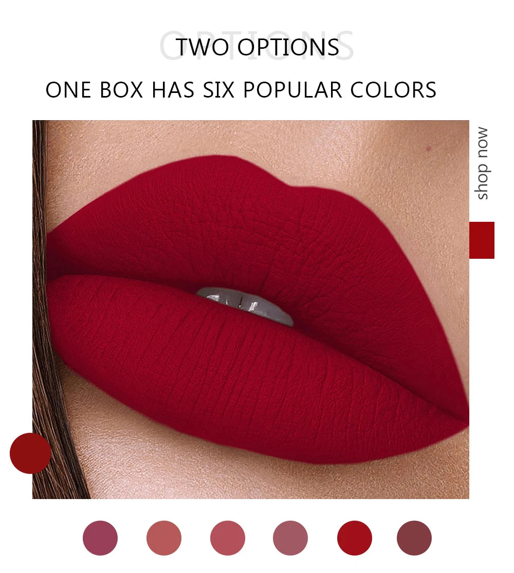 HANDAIYAN 6er Set Flüssig-Lippenstift – Langanhaltender Matt Lipgloss, Nicht Abfärbend – Geschenkbox