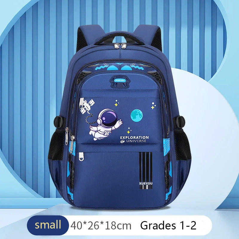 Kinder-Rucksack – Schulranzen für Jungen mit Astronauten-Motiv, wasserdichter Grundschulrucksack, Büchertasche, Mochila Infantil