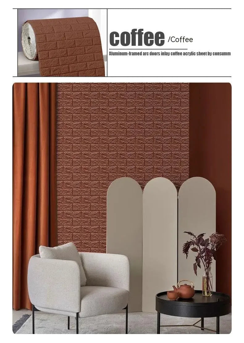 70 cm x 1/5/10 m 3D-Tapete, Dekoration, selbstklebend, antiker Schaumstoff, Ziegelstein-Tapete, Wohnzimmer, Schlafzimmer, wasserdichter 3D-Wandaufkleber