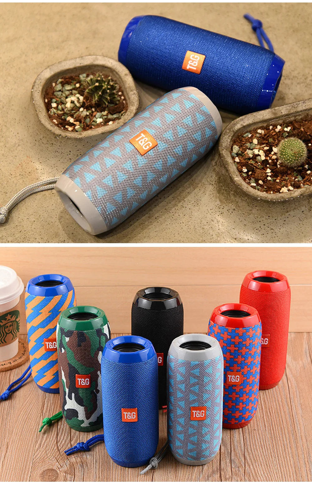 Bluetooth-Lautsprecher T&G TG117 Tragbare TWS-Soundbox Wasserdichter Lautsprecher Outdoor-Stereo-Surround-Lautsprecher unterstützen TF FM-Radio
