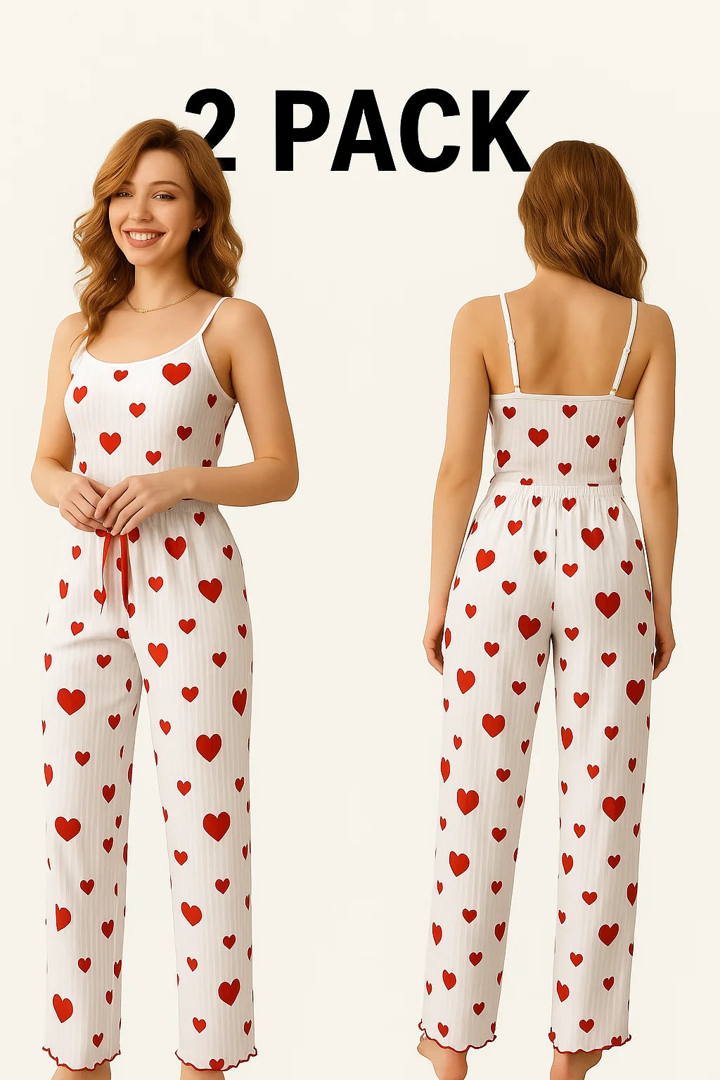 Damen pyjamas plus Größe Pyjamas Set 2 Stück kurze Weste Hose weiß atmungsaktiv weich lässig Love Print