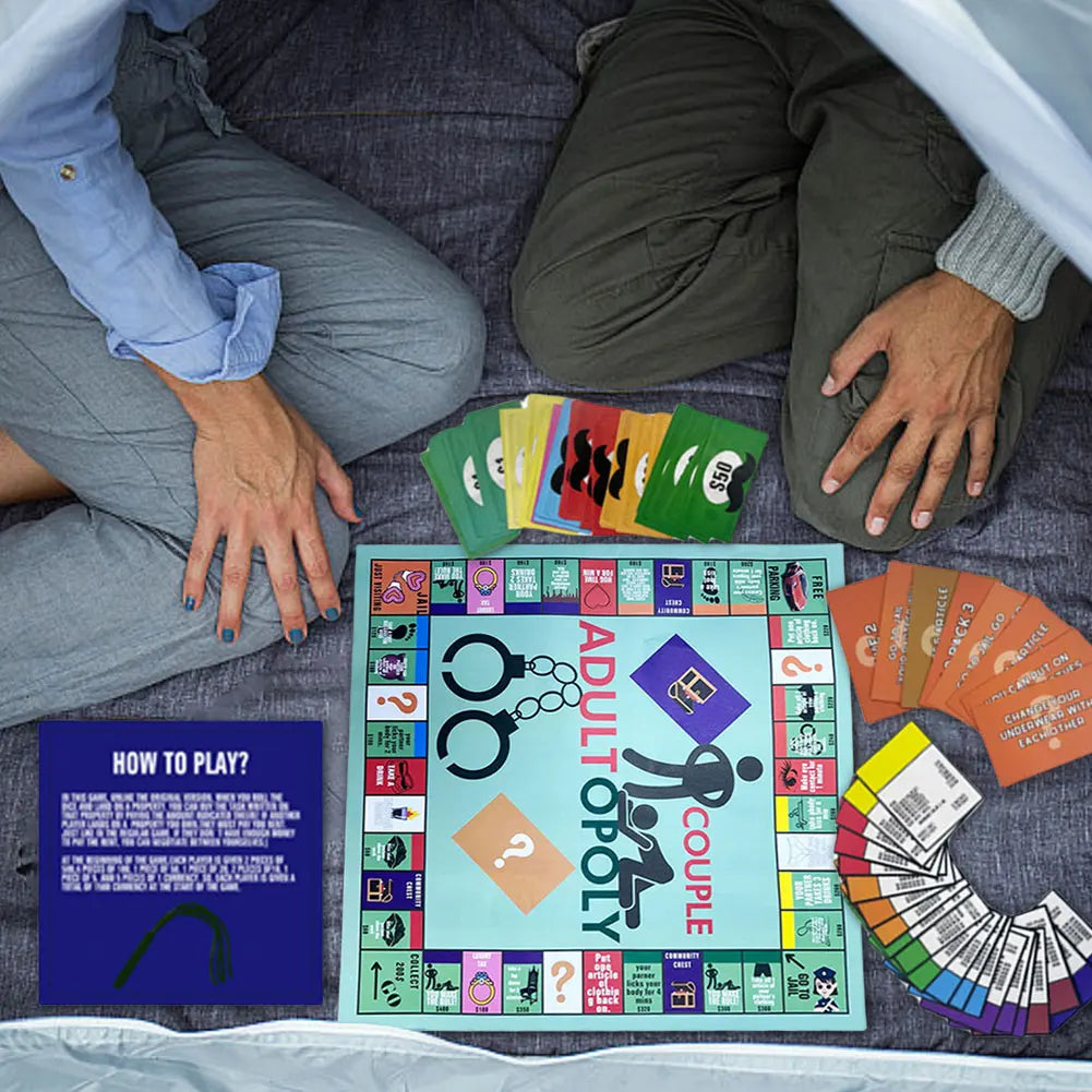 Adultopoly-Brettspiel für Paare, Opoly-Brettspiel für Erwachsene, tragbares Paarspiel, Unterhaltungsbrettspiel, Valentinstagsgeschenke für Sie und Ihn