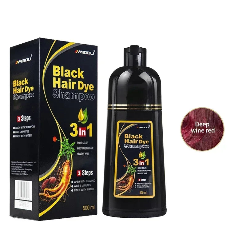 Haarfärbe-Shampoo Grau zu Schwarz - Natürliche Coloration 100ml/500ml