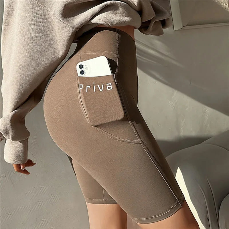 Frauen Yoga Sport Shorts Hohe Taille Fitness Shorts Casual Streetwear Kurze Hosen Weibliche Enge Shorts Für Damen Workout Hosen