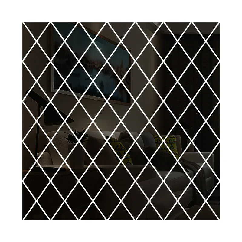 3D-Spiegelaufkleber, DIY-Acryl-Dreiecke, selbstklebende Diamanten, Wandspiegelaufkleber für Wohnzimmer, Heimdekoration, 10/17/32/58 Stück