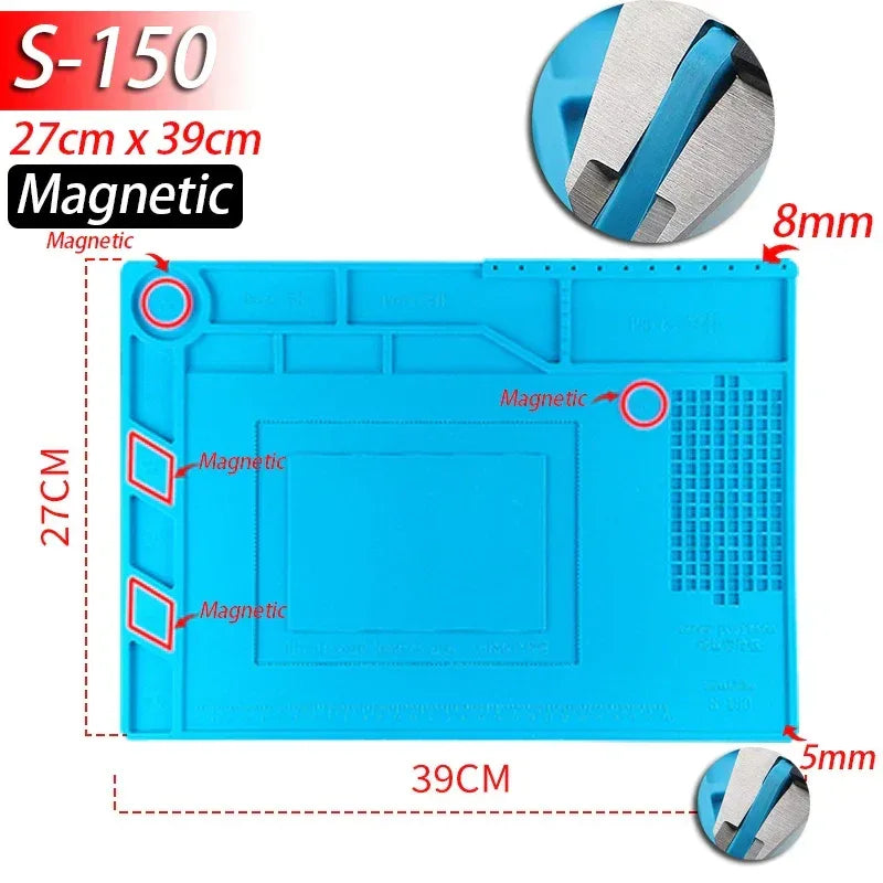 XMSJ Lötmatte Silikon 500°C – Hitzebeständig, Magnetisch, Anti-Statisch – für Elektronik-Reparatur - FUXLShop