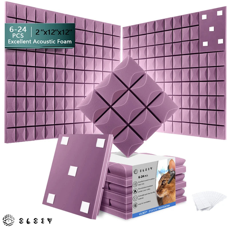 6/12/24 Stück Akustikpaneele selbstklebend – Schaumstoff zur Schalldämmung - FUXL-Shopify