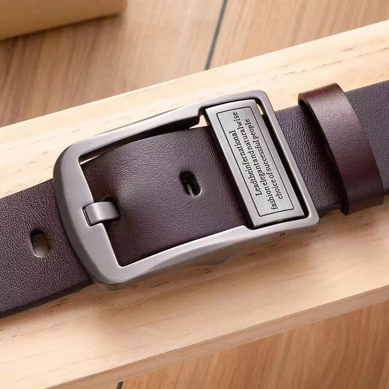 Herren-Gürtel aus Leder – Edles Metall-Schnallen-Design für Business & Freizeit