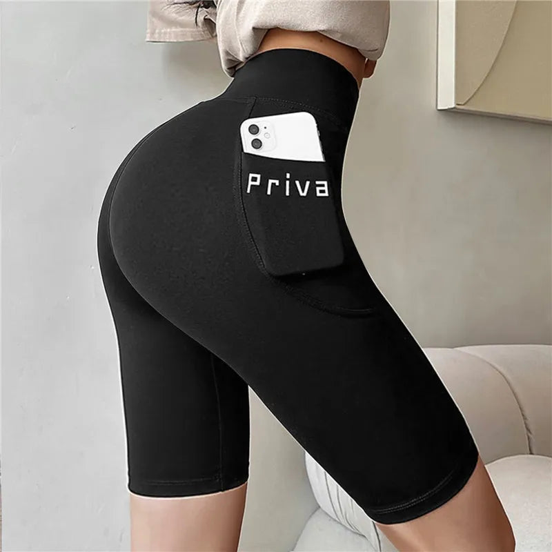 Frauen Yoga Sport Shorts Hohe Taille Fitness Shorts Casual Streetwear Kurze Hosen Weibliche Enge Shorts Für Damen Workout Hosen