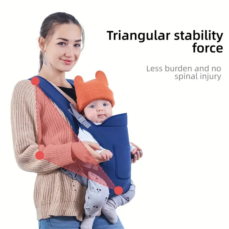 Babytrage-Tragetuch, vielseitig einsetzbar für alle Jahreszeiten, multifunktionale Schulter-Babytrage, vier Tragemethoden vorne und hinten