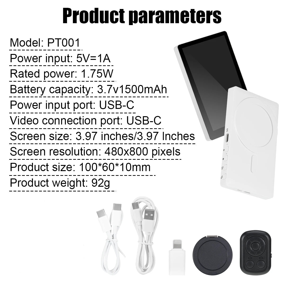 Drahtloser magnetischer Smartphone-Monitor für Rückkamera – Ideal für Selfies, Vlogs & Live-Streams
