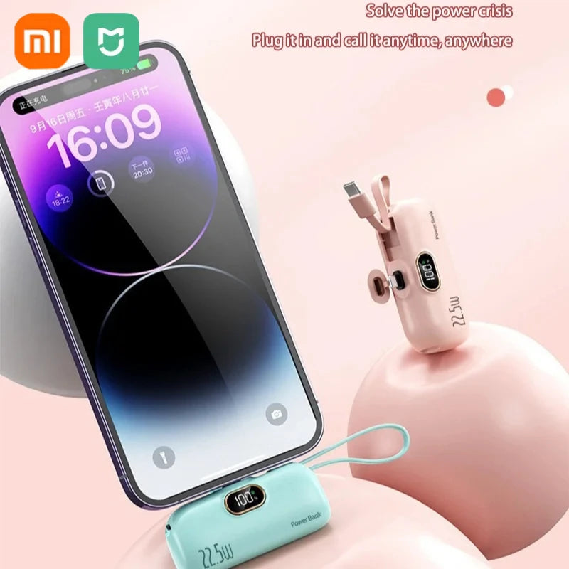 Xiaomi Mini Praktische mobile Powerbank 30000 mAh Tragbares Schnellladen geeignet für iPhone 16 15 14 Samsung Externer Akku