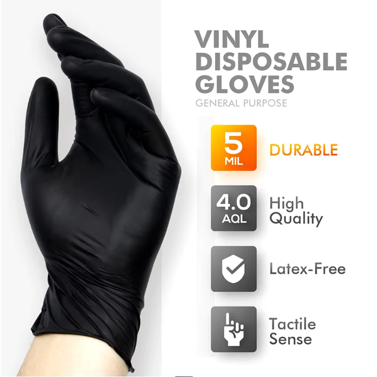 Schwarze Einmal-Handschuhe – Latexfrei für Küche & Industrie