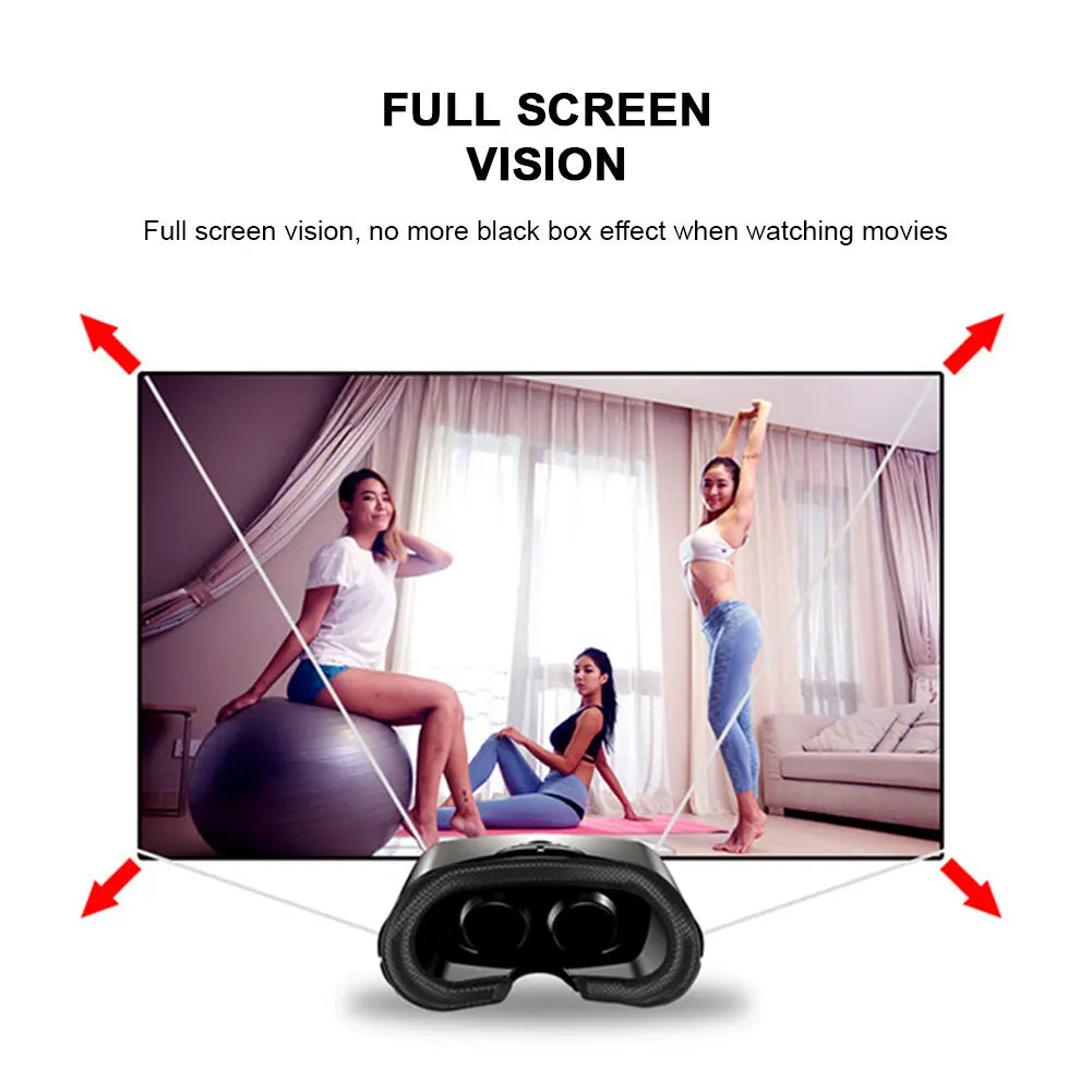 Virtual Reality 3D VR Headset Smart Brille Helm für Smartphones Handy Mobile 7-Zoll-Linsen Fernglas mit Controllern