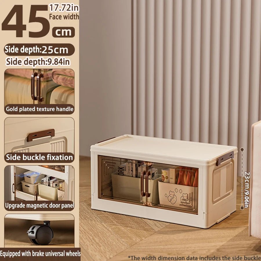 45/55/65 cm Länge, zusammenklappbarer Multifunktions-Aufbewahrungsschrank, Kleinigkeiten-Schrank, großes Fassungsvermögen, staubdichter Kleiderschrank