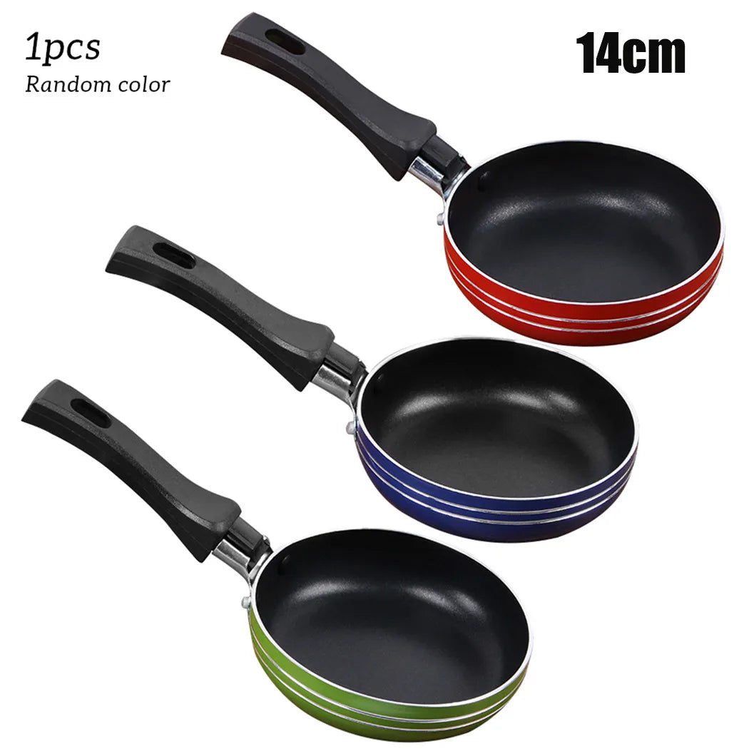 12 cm/14 cm/16 cm Mini Bratpfanne Antihaft-Stahl Bratpfanne Topf Topf Zufällige Farbe für Kochgeschirr Küche Kochgeschirr
