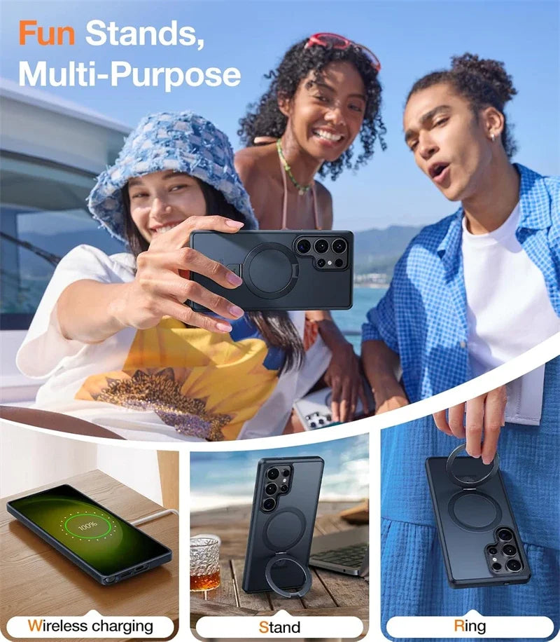 Magnetische Metal Ring Stand Hülle für Samsung Galaxy S25 - FUXL-Shopify