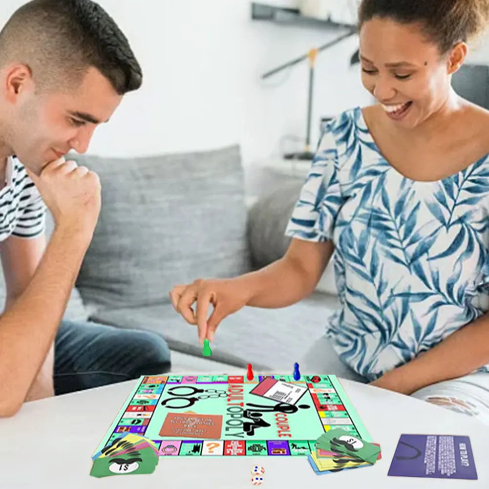 Adultopoly-Brettspiel für Paare, Opoly-Brettspiel für Erwachsene, tragbares Paarspiel, Unterhaltungsbrettspiel, Valentinstagsgeschenke für Sie und Ihn