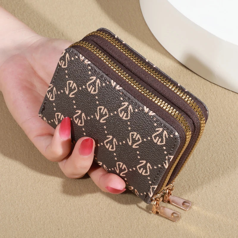 Schickes Vintage-Geldbörse mit Kartenhalter und Reißverschluss für Damen – sichere Multi-Kartenfächer, modisches Kunstleder mit Münzgeldbörse, luxuriös