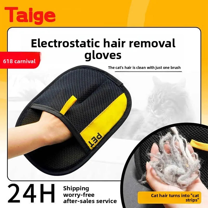 Katzenhaar-Handschuhe, Wollentfernungshandschuhe, deistatische Staubbürste für Hunde und Katzen, Zubehör für Hunde und Katzen, Kaninchen, L/Kurzhaar/Lockenhaar
