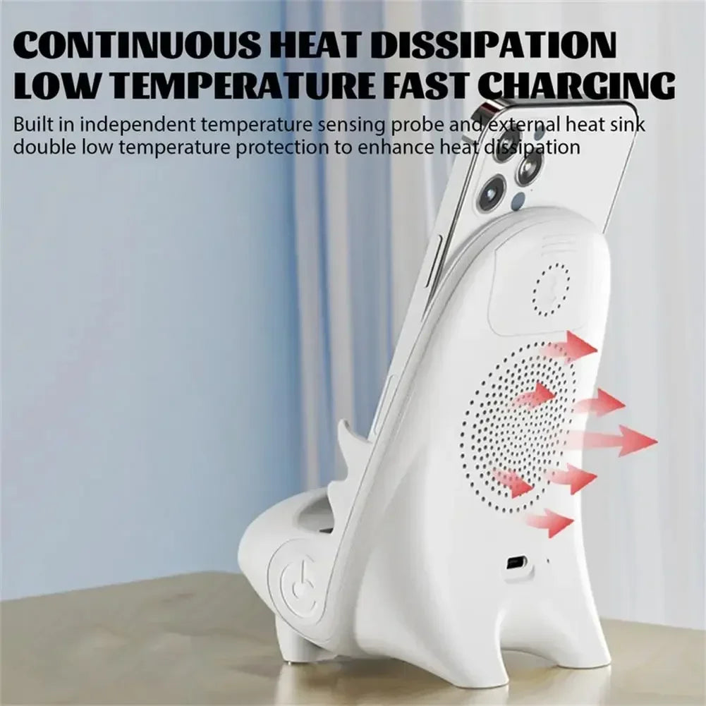 Magnetisches kabelloses Ladegerät – Mini-Stuhl Design – Vertikaler Halter für Smartphone & Tablet – Schnellladestation